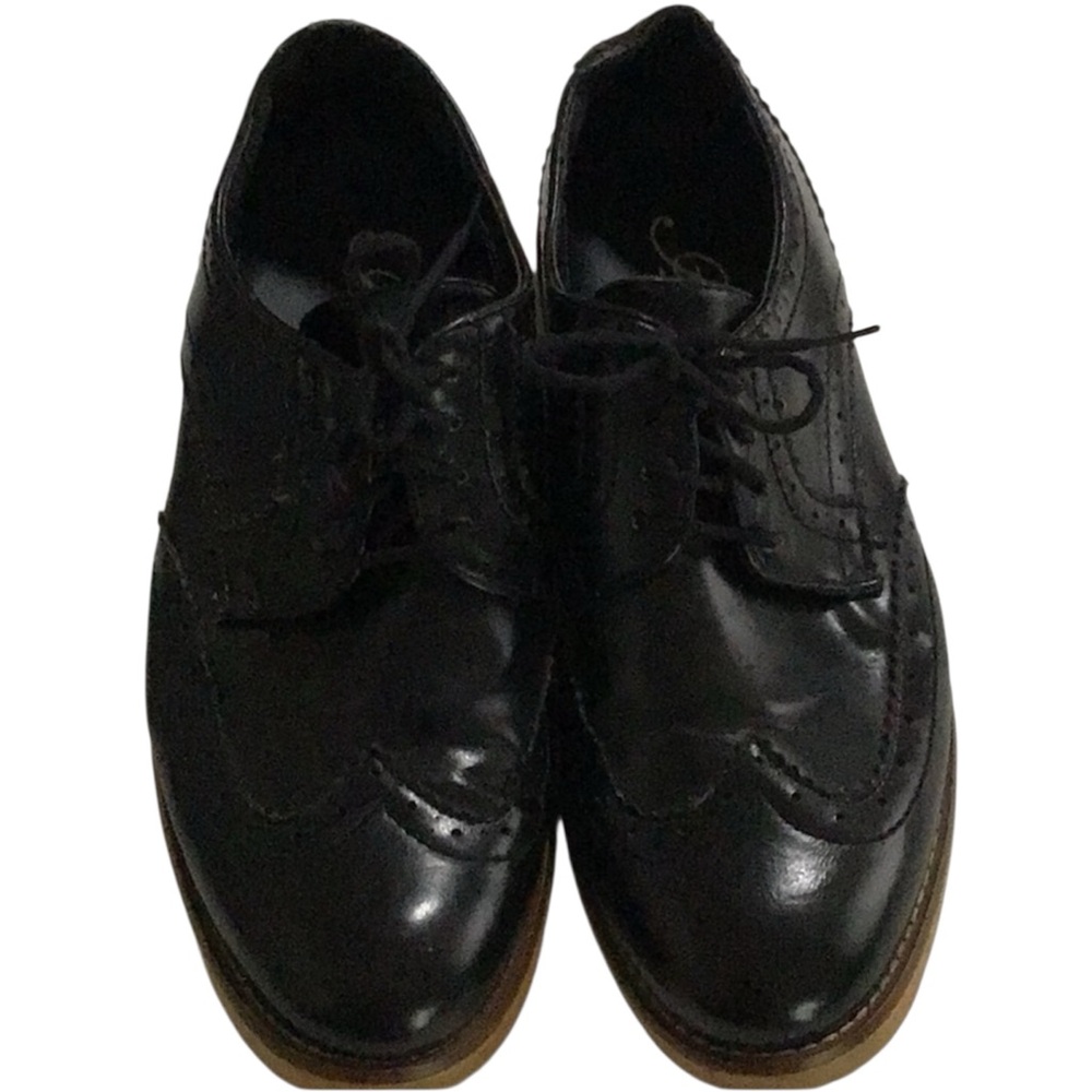 Amali Black Wingtip Dress‎ Brogue Tie Shoes 8 1/2